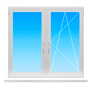 Фото окна с неподвижной и поворотно-откидной створкой цена